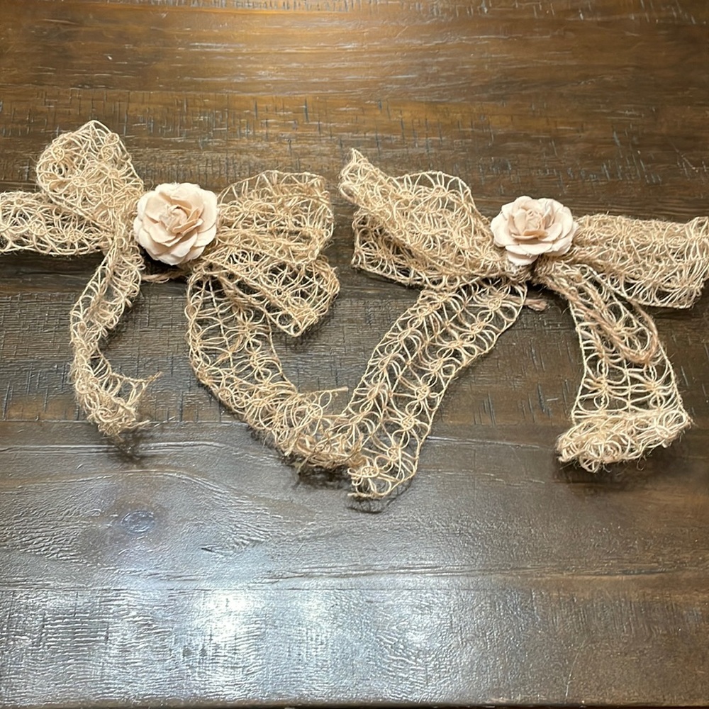 Two Rustic Wedding Chair Bows - Picture 2 of 2